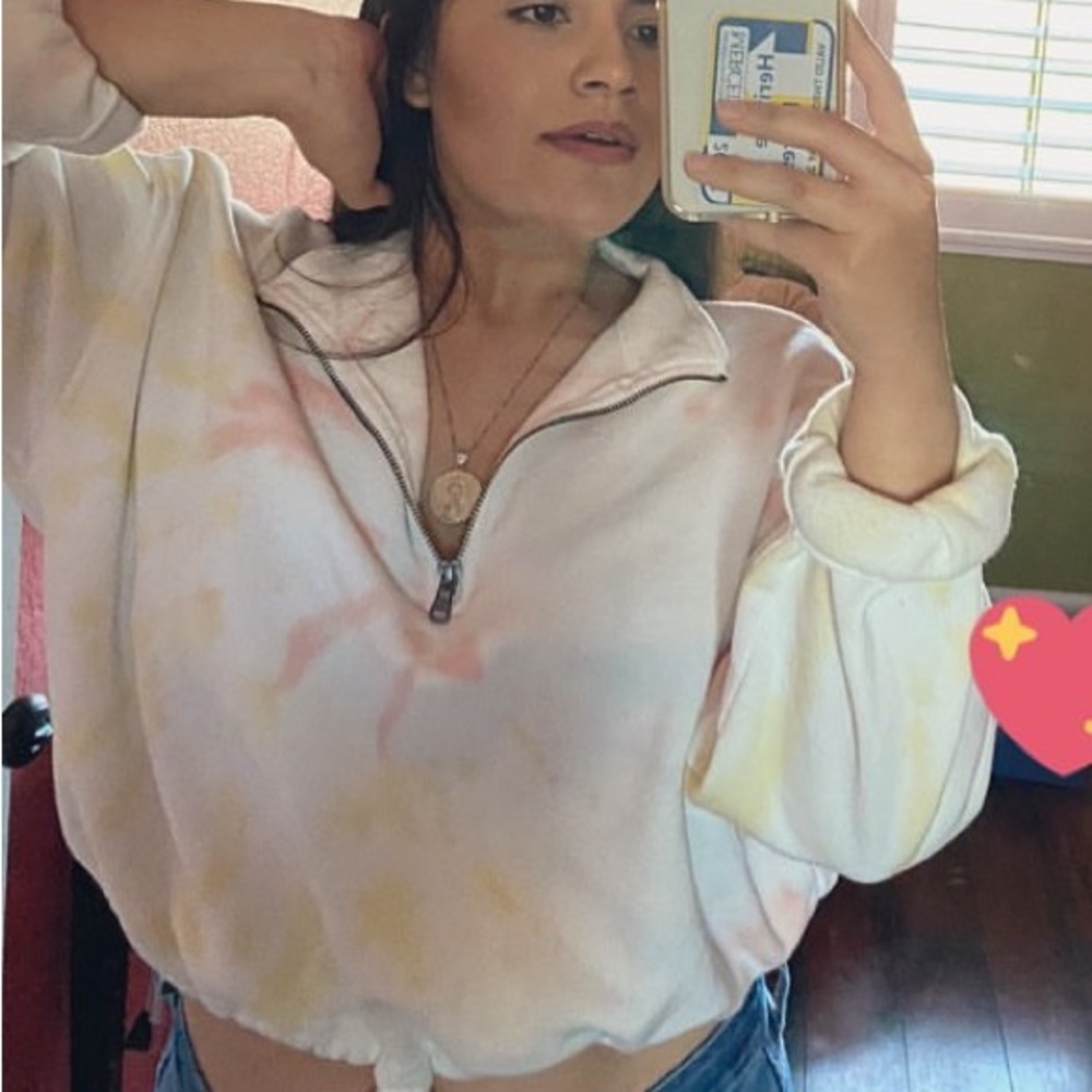 half zip tie dye pullover